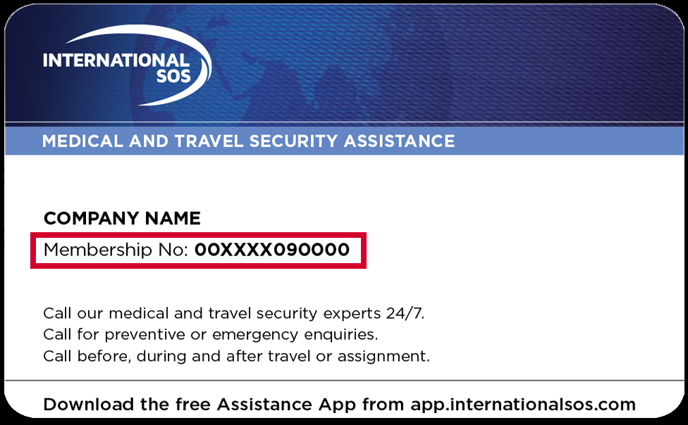 International SOS Membership Card