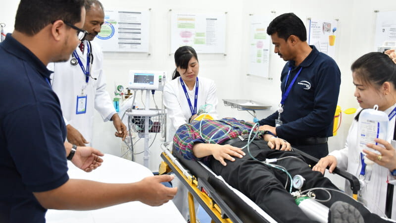 Patient arriving in Burj Al Shifa clinic
