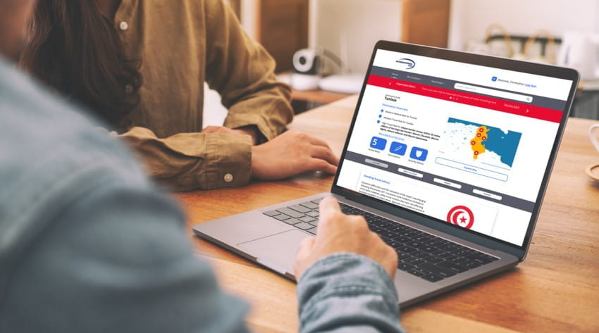 Man looking at the subscriber portal on a computer